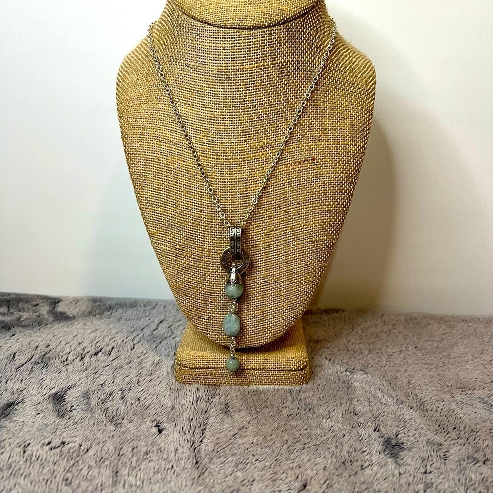 Sterling Silver Aquamarine Finola Hughes Pendant Necklace 18in - Picture 2 of 7